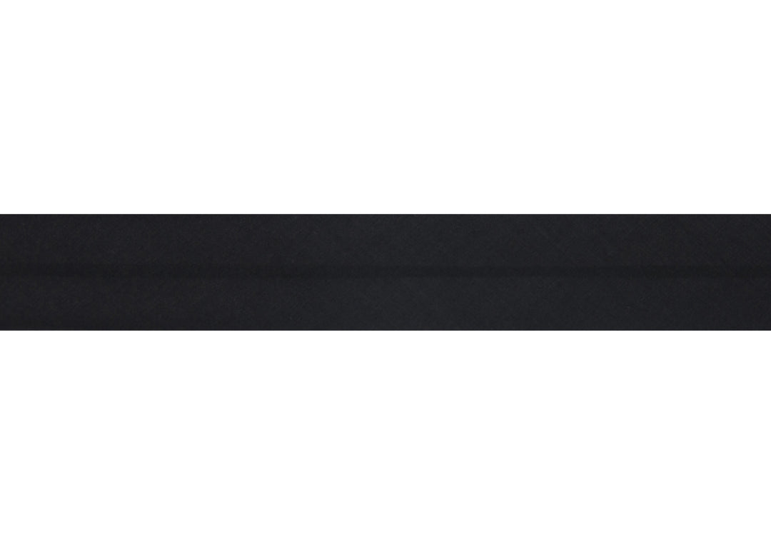 Trim: Bias Binding: Polycotton: 16mm: Black Sold By The Metre