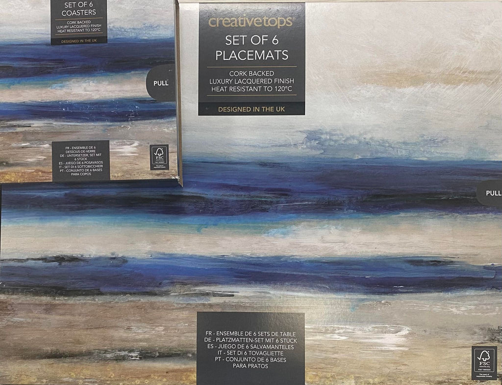 Blue Abstract Placemats & Coasters Set (4)