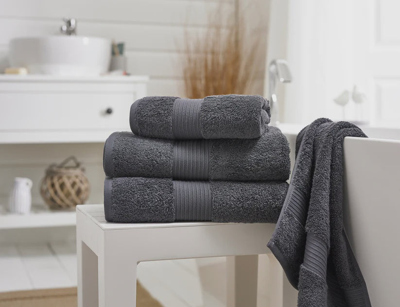 Bliss Pima 650gsm Supersoft Fluffy Cotton Towel Carbon