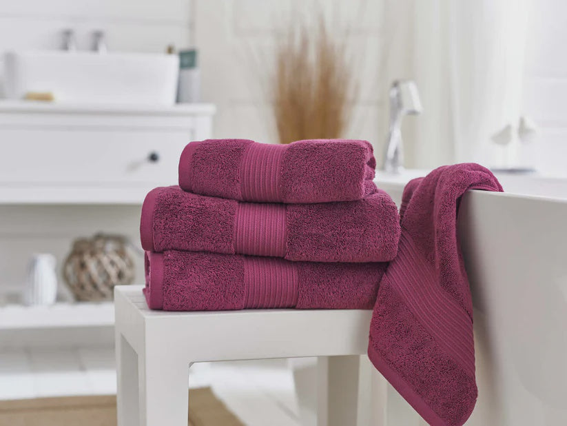 Bliss Pima 650gsm Supersoft Fluffy Cotton Towel Cerise
