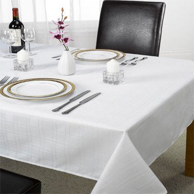 Chequers White Tablecloth