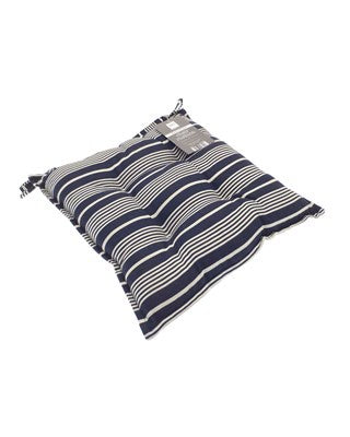 Nautical Stripe Pure Cotton Seat Pad 38x38cm - Shower Resistanture