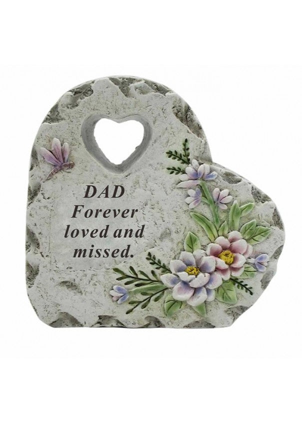 Memorial Stone Heart Plaques Grave Ornaments DAD