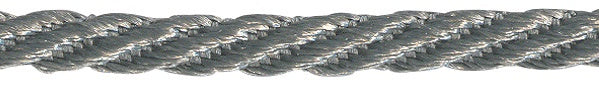 Ribbon: Barley Cord Twist: 5mm: Smoked Grey Sold By The Metre