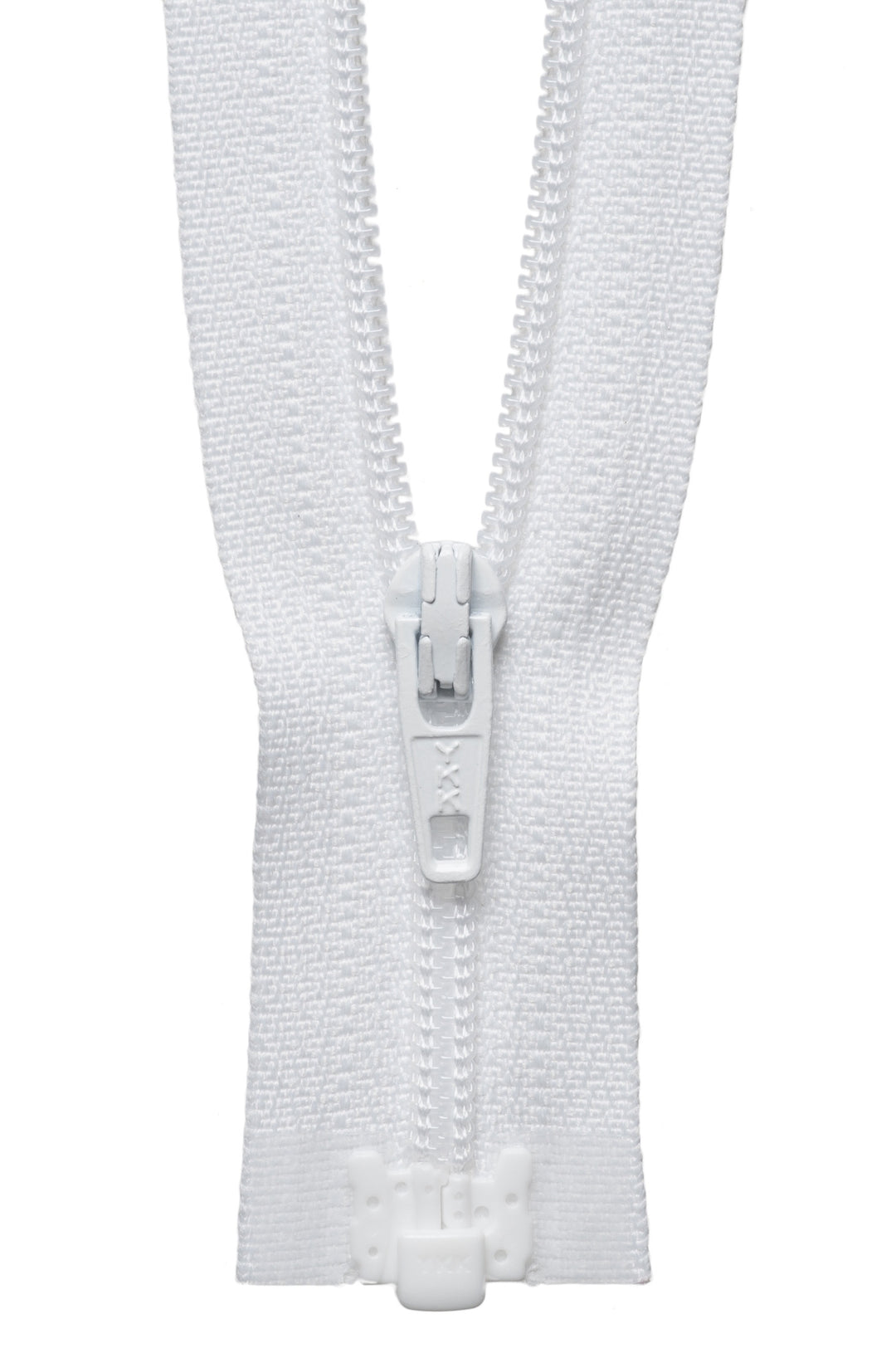 Light-Weight Open End Zip: 36cm: White