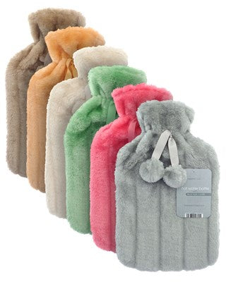 Faux Fur Hot Water Bottle 2L (Assorted Colours)