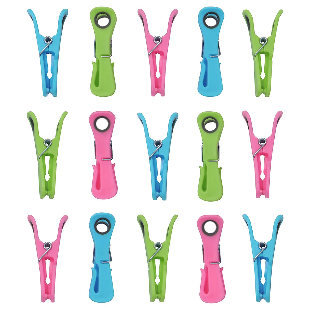 JVL Prism Plastic Clip Pegs with Hooks Pack of 24