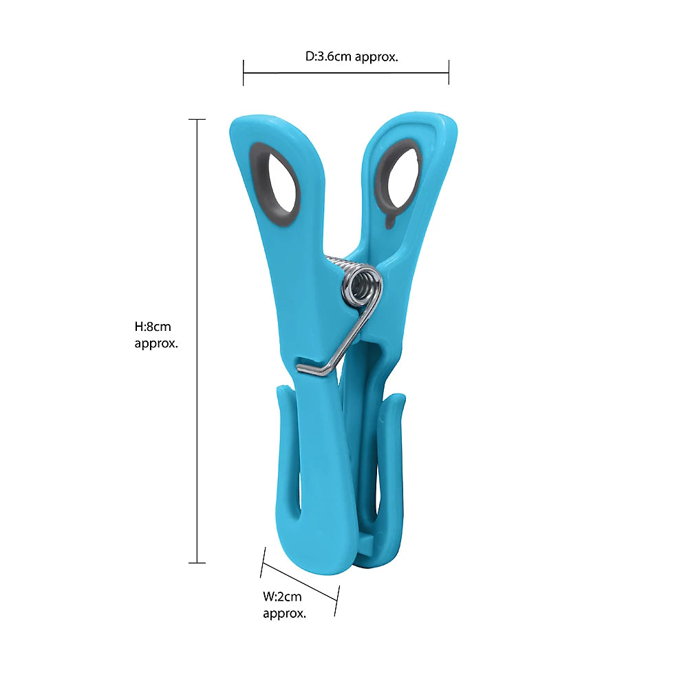 JVL Prism Plastic Clip Pegs with Hooks Pack of 24