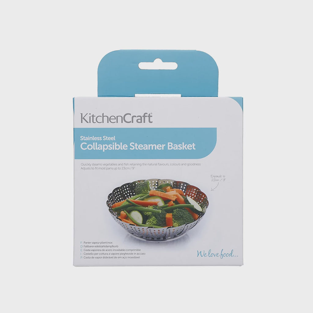 KitchenCraft Stainless Steel Collapsible Steaming Basket 23cm