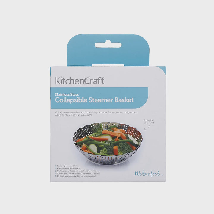 KitchenCraft Stainless Steel Collapsible Steaming Basket 23cm