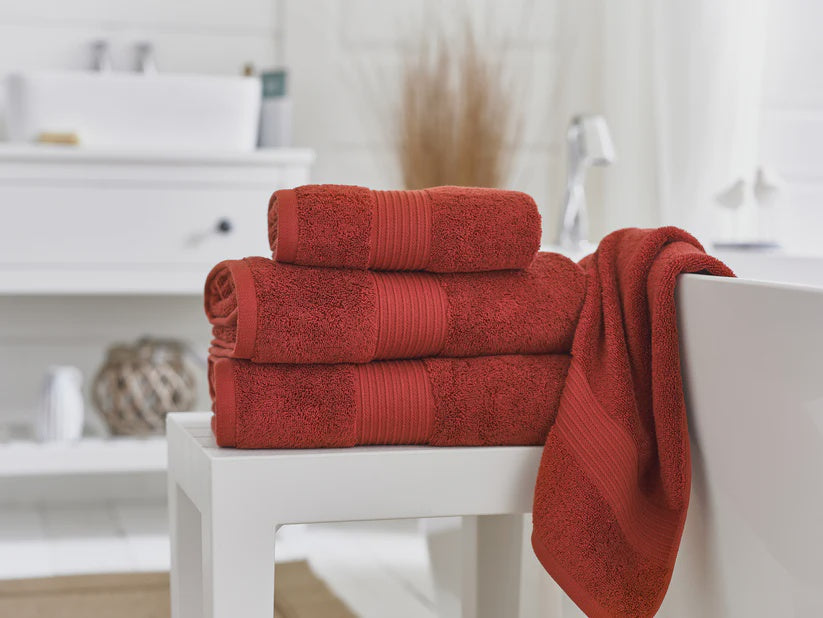 Bliss Pima 650gsm Supersoft Fluffy Cotton Towel Paprika