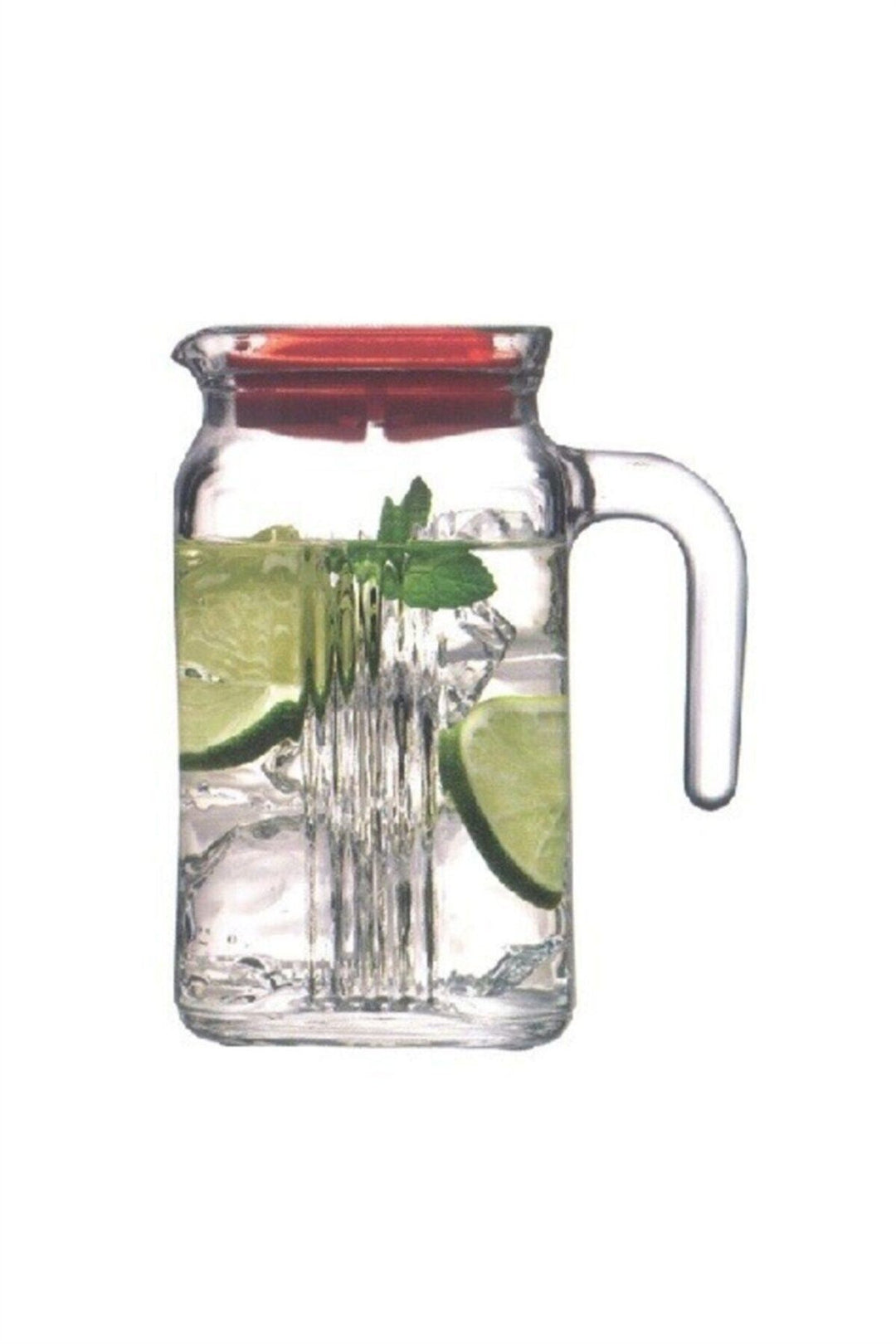 Pasabahce 0.5L Fridge Jug W/Lid Red