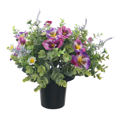 25Cm Pink Pansy Lavender Daisy Grave Flower Pot