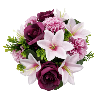 24Cm Burgundy Rose Lily Chrysanthemum Grave Flower Pot