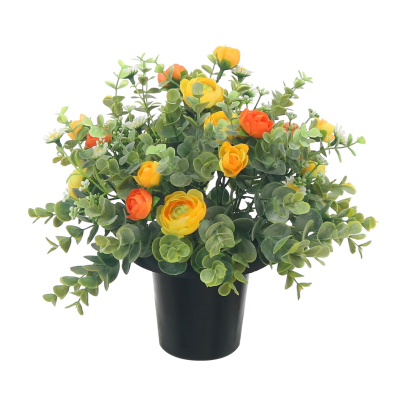 25Cm Yellow Daisy Ranunculus Berry Grave Flower Pot