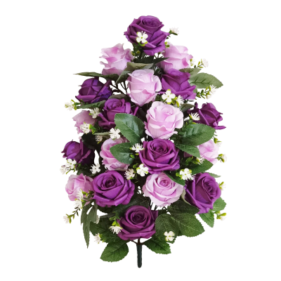47Cm Purple Rose Gypsophila Flower In Pot