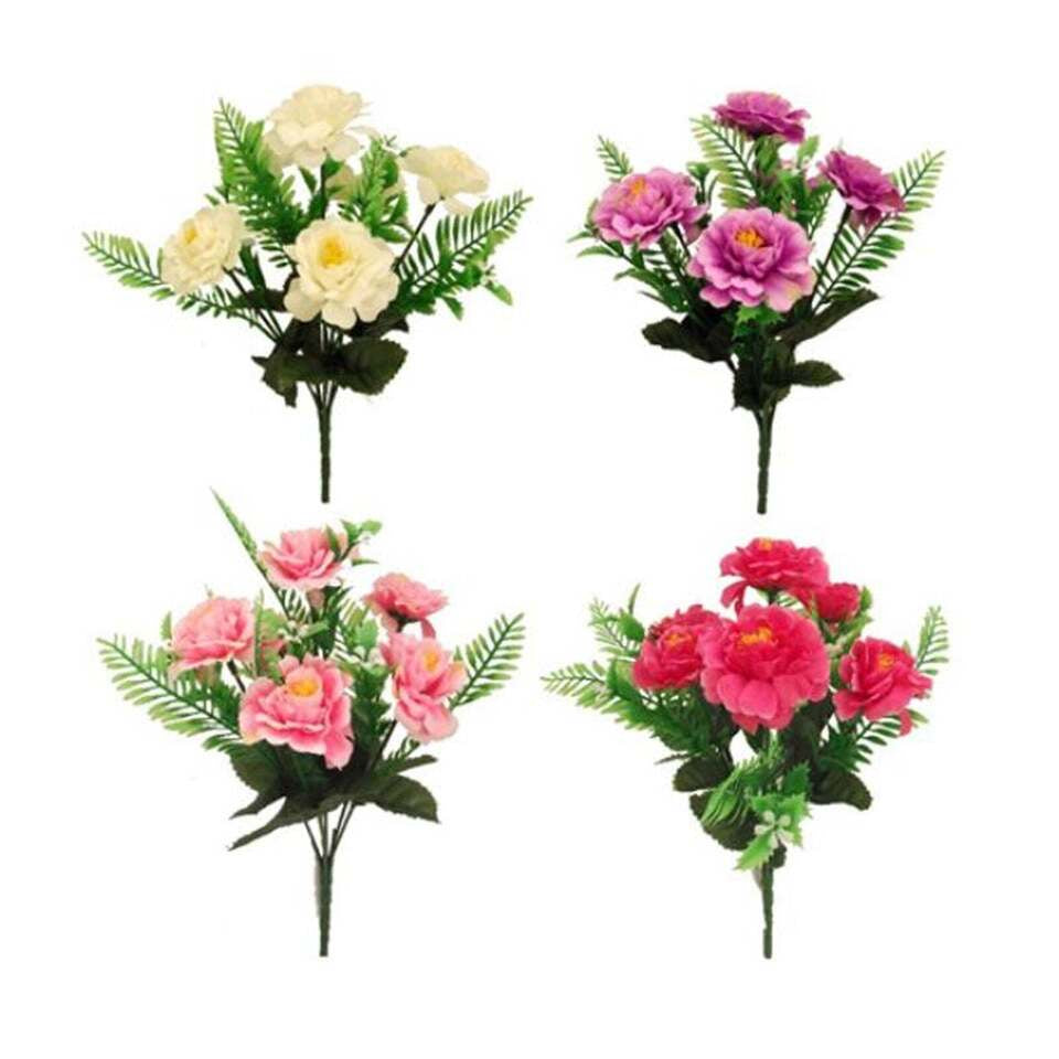 29Cm Camellia Flower Bush With Fern Assorted Colours