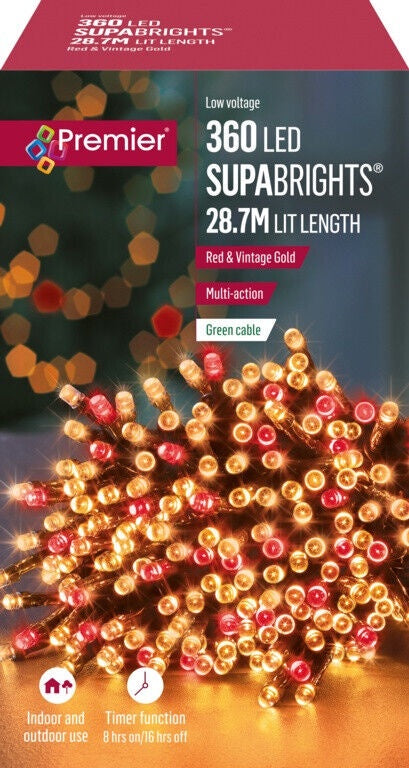 Premier 360 Multi-Action LED SupaBrights with Timer Vintage Gold