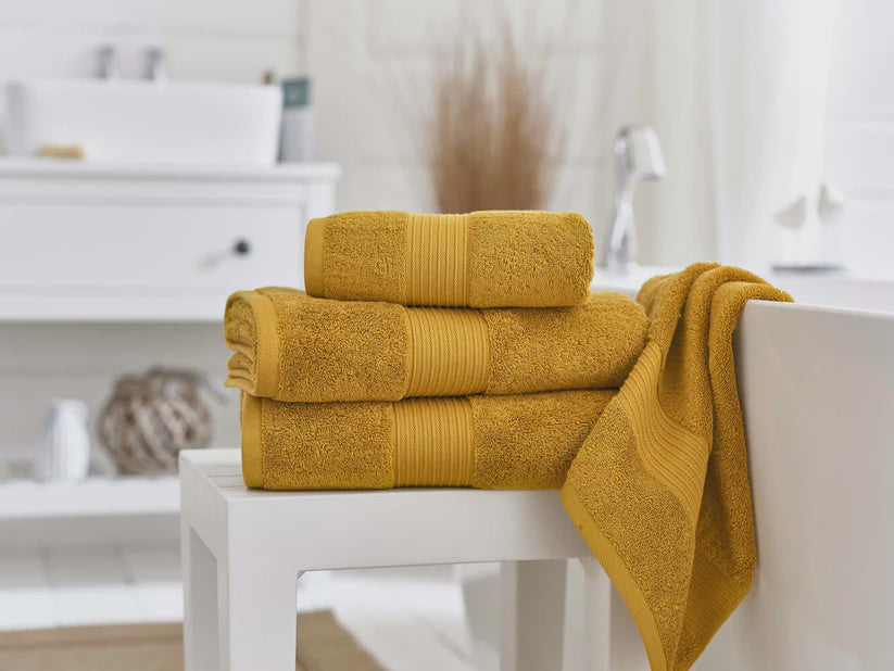 Bliss Pima 650gsm Supersoft Fluffy Cotton Towel Saffron