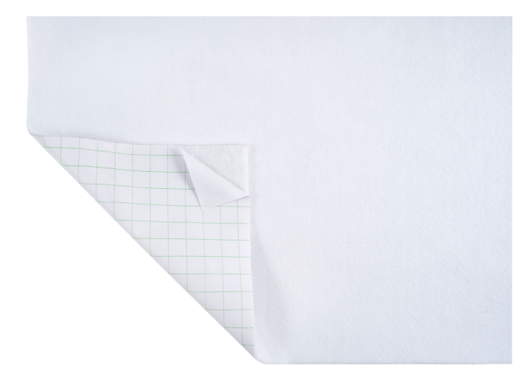 Felt with Adhesive Backing: 90cm: White Sold By The Metre