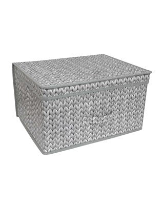 Jumbo Fabric Knitted Design Grey Storage Chests