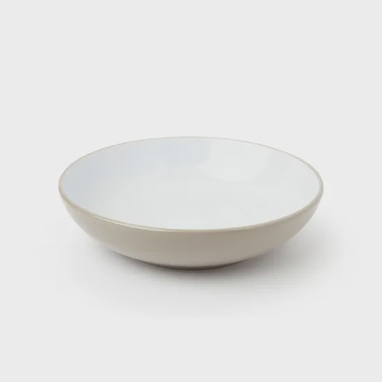 Sabichi Two Tone Gloss Stoneware Pasta Bowl - Putty