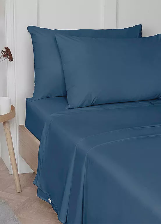 Complete Bedding Set with Duvet Cover, Fitted Sheet and a Pillowcase Single Navy