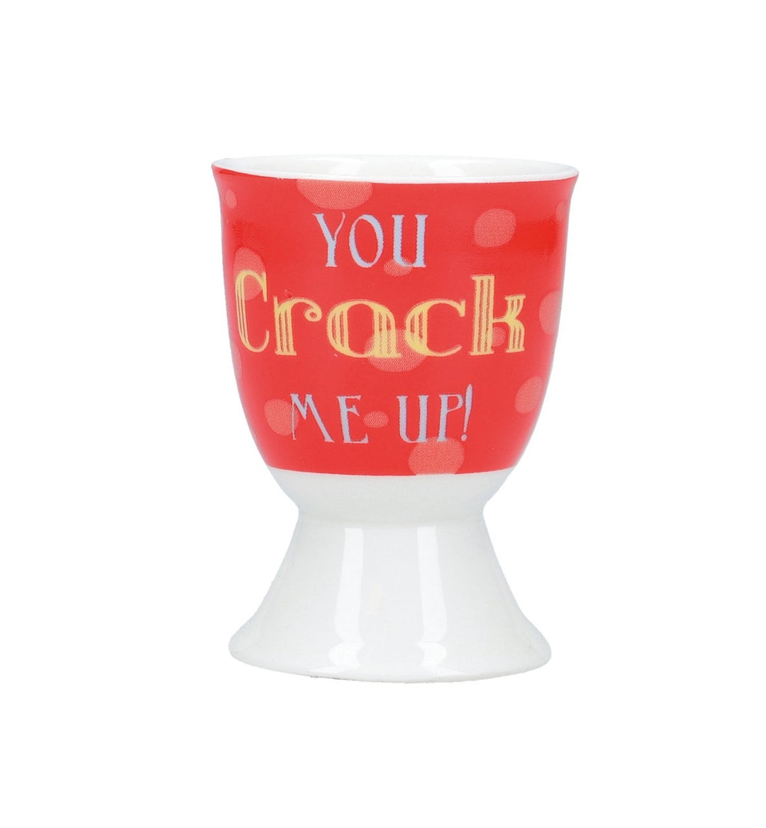 KitchenCraft Porcelain 'You crack me up' Egg Cup