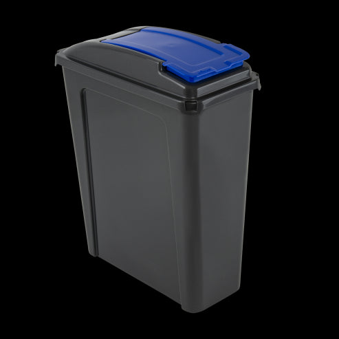 Recycle It 25L Slimline Bin & Lid Graphite/Gen. Blue