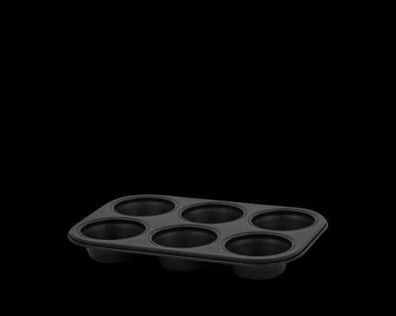 Wham Essentials 6 Cup Muffin Tin Black/Black