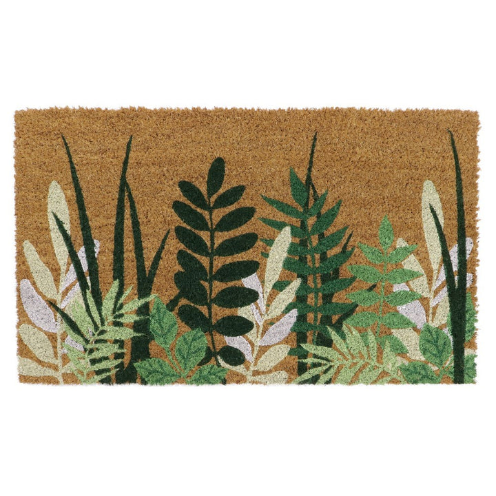 JVL Eco-Friendly Latex Backed Coir Door Mat, Greenery 45x75cm