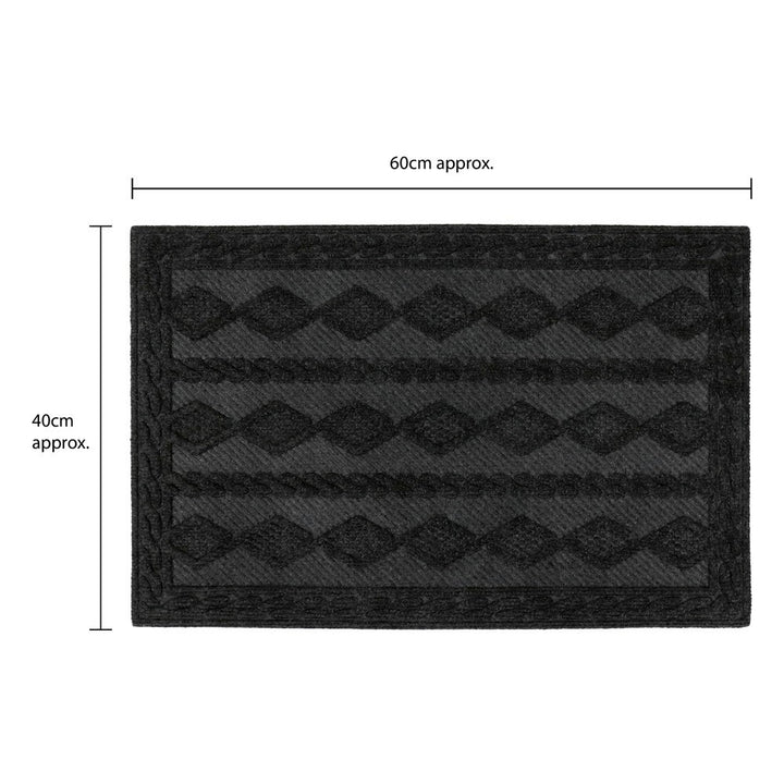 Knit Scraper Doormat Charcoal 40x60cm