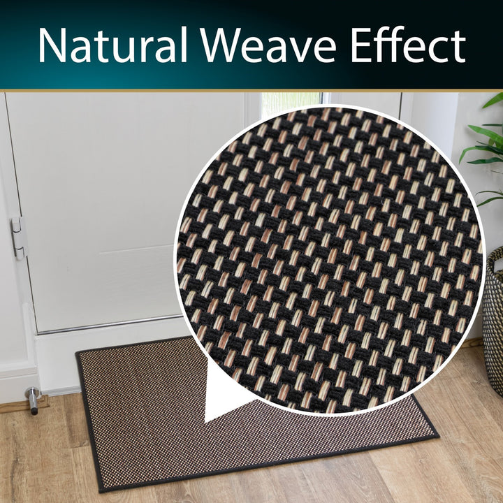 Antarra Machine Washable Doormat, 50x75cm - Black/Brown