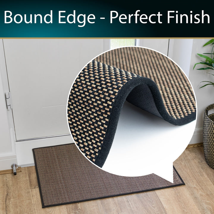 Antarra Machine Washable Doormat, 50x75cm - Black/Brown