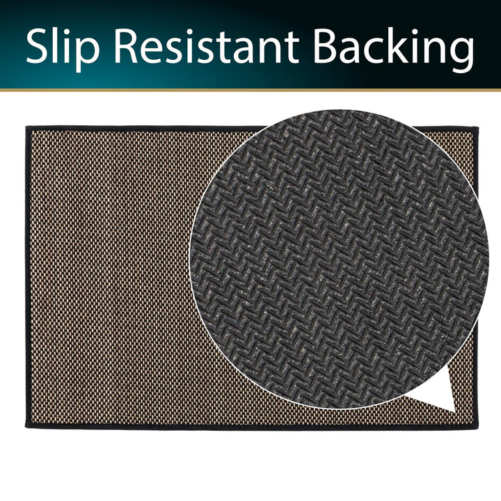Antarra Machine Washable Doormat, 50x75cm - Black/Brown