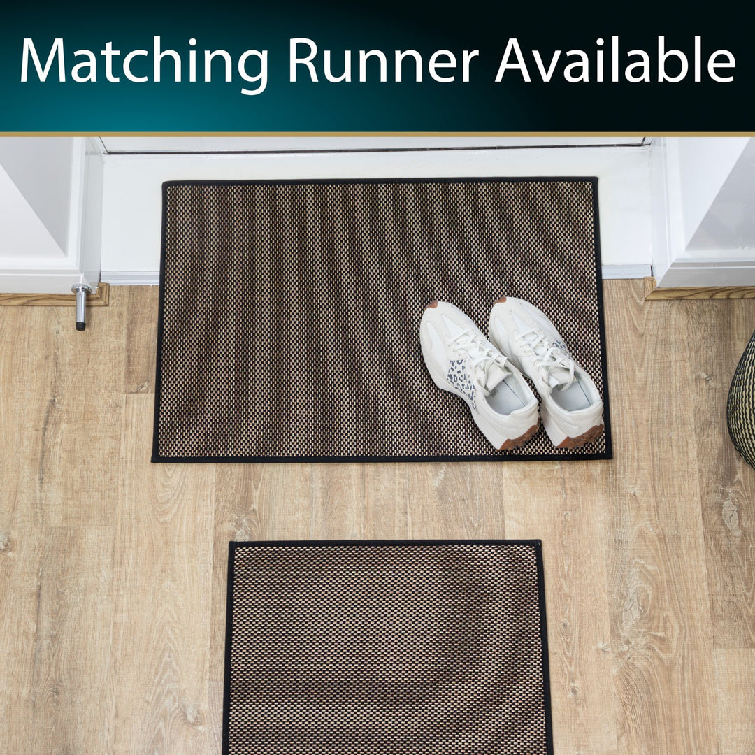 Antarra Machine Washable Doormat, 50x75cm - Black/Brown