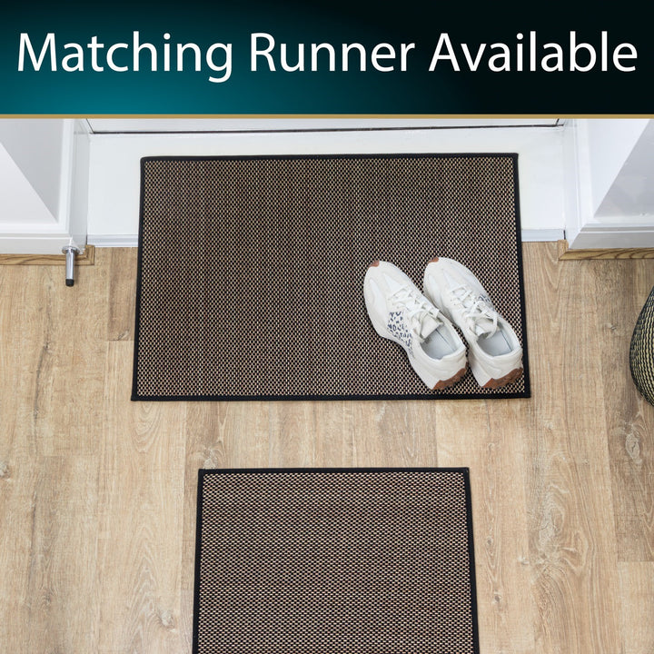 Antarra Machine Washable Doormat, 50x75cm - Black/Brown