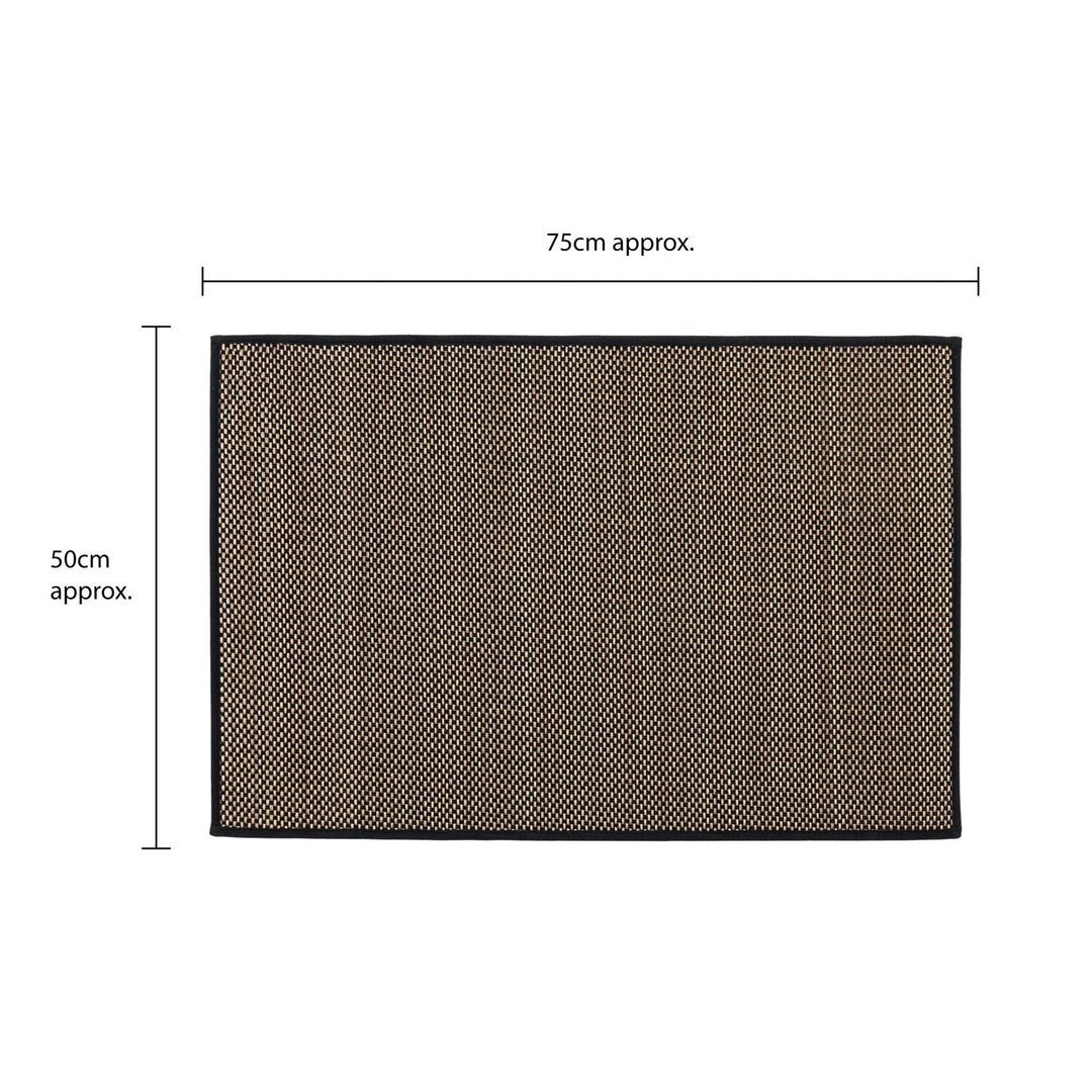 Antarra Machine Washable Doormat, 50x75cm - Black/Brown