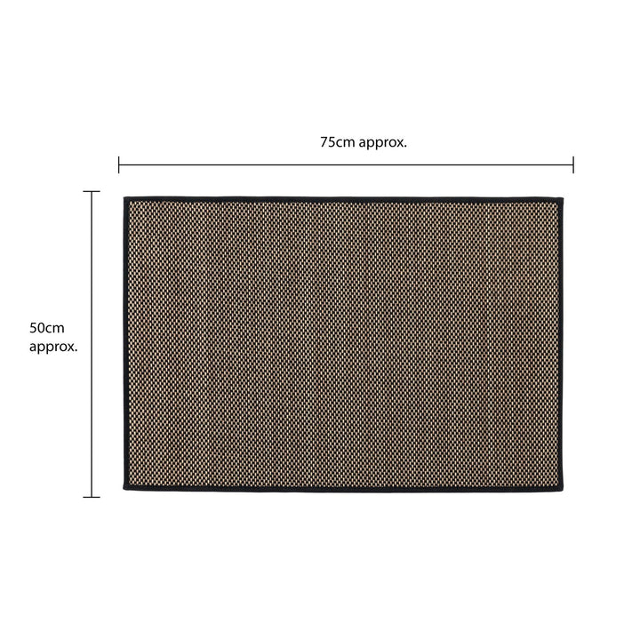Antarra Machine Washable Doormat, 50x75cm - Black/Brown
