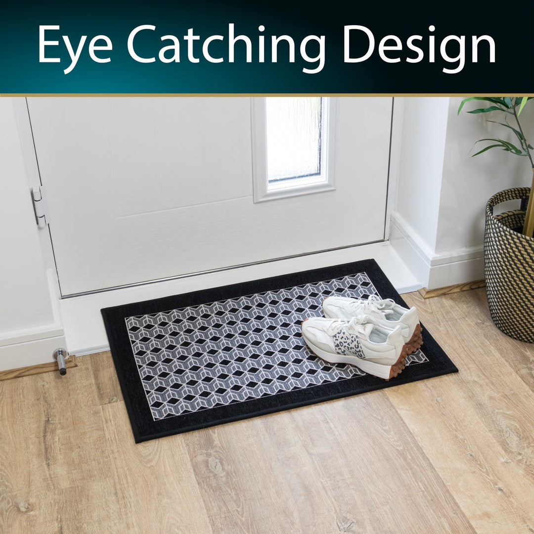 Allure Machine Washable Doormat, 50x75cm - Black