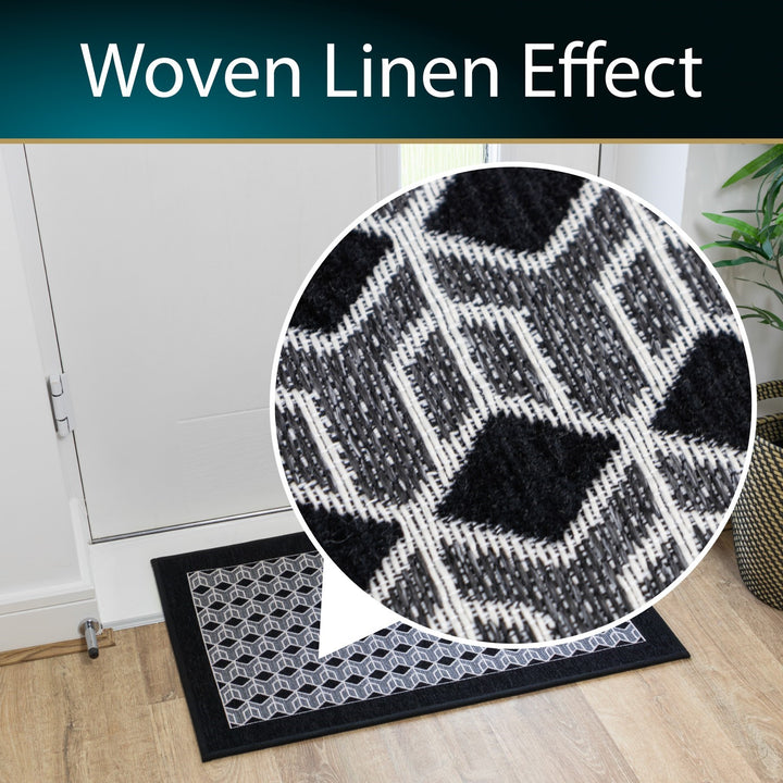 Allure Machine Washable Doormat, 50x75cm - Black