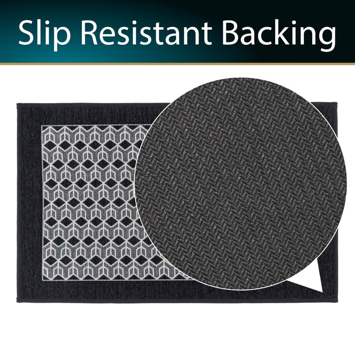 Allure Machine Washable Doormat, 50x75cm - Black
