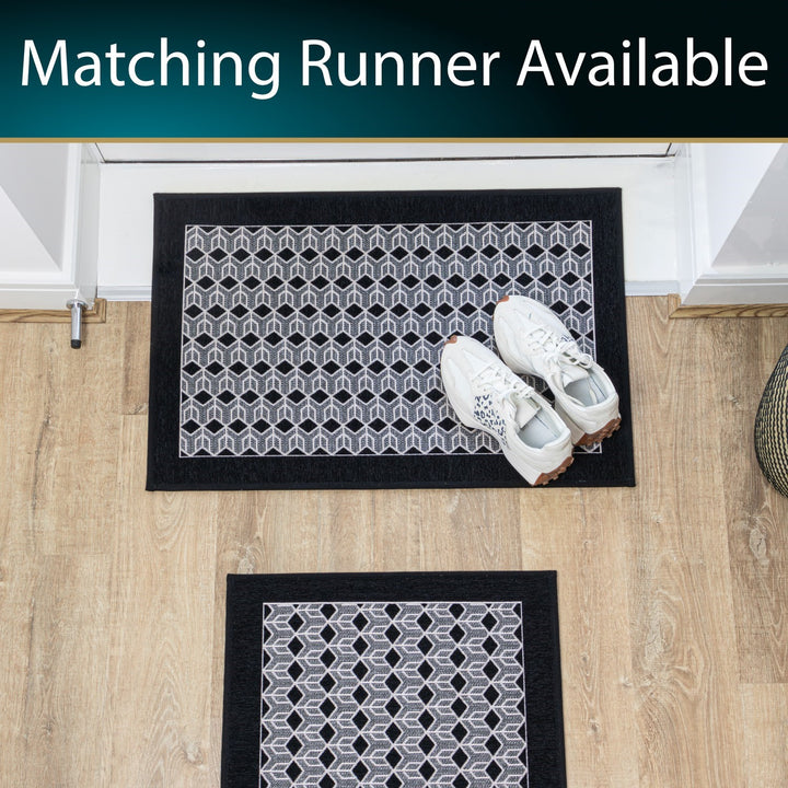 Allure Machine Washable Doormat, 50x75cm - Black