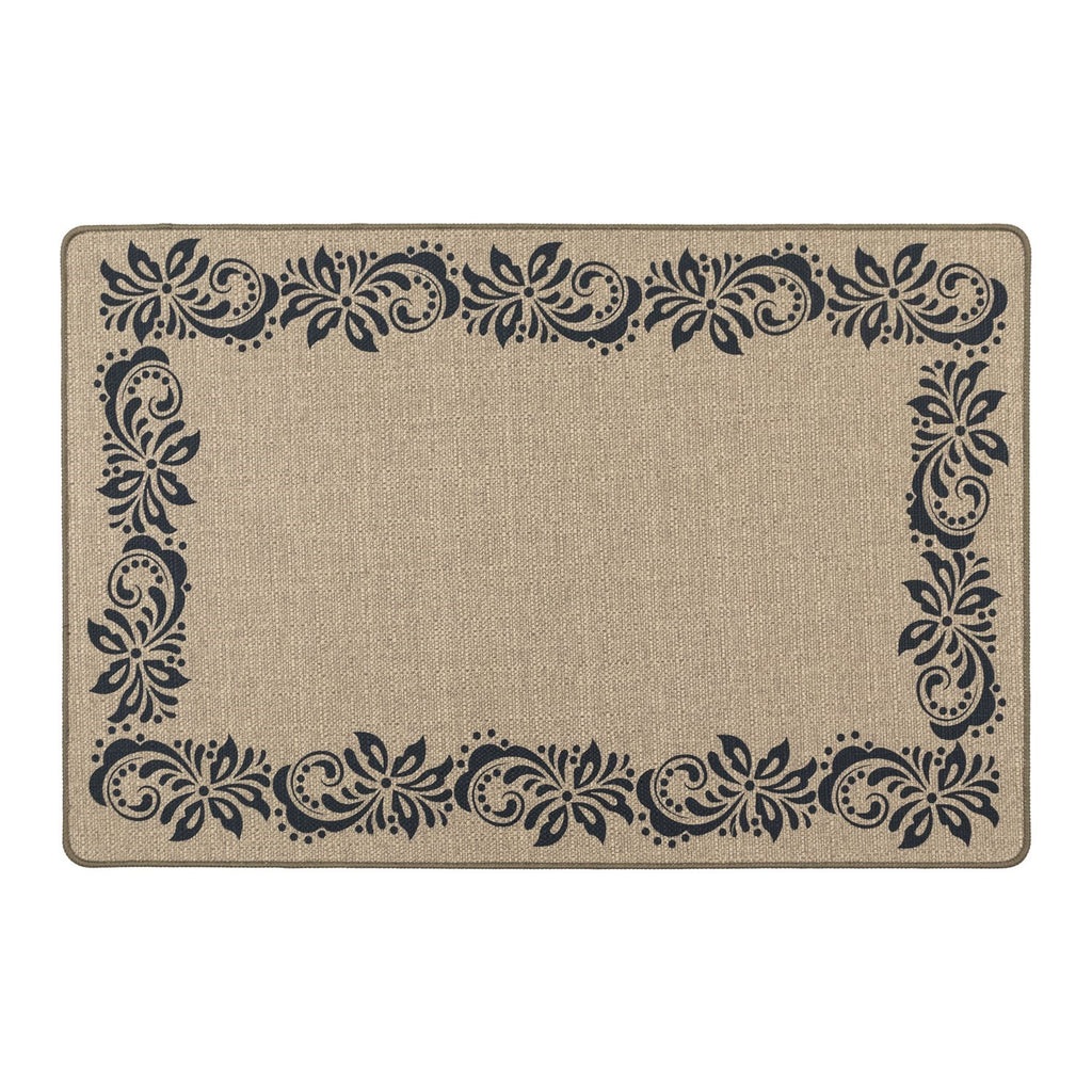 Elegance Machine Washable Doormat, 50x75cm - Scroll Border