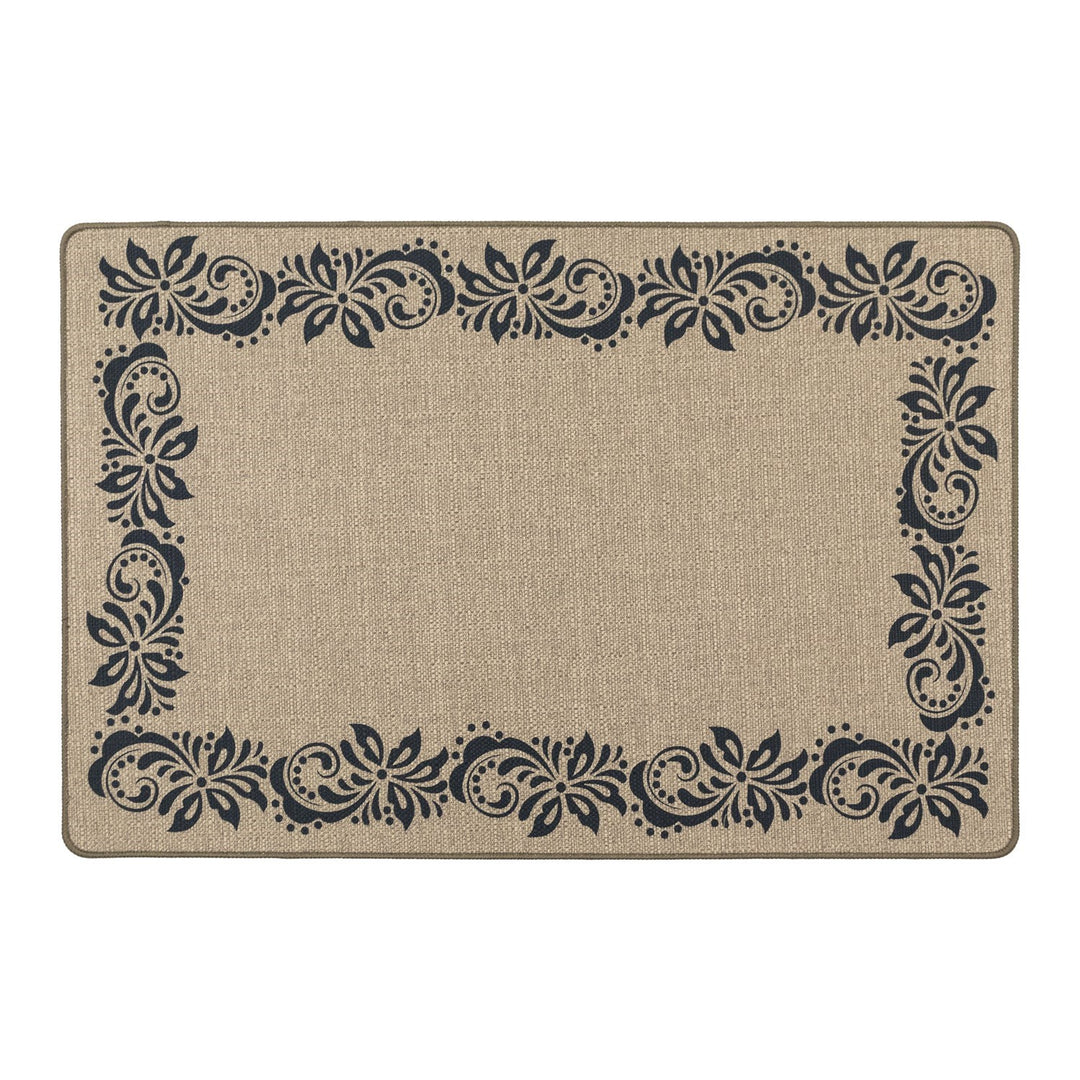 Elegance Machine Washable Doormat, 50x75cm - Scroll Border