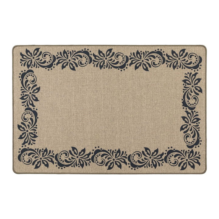 Elegance Machine Washable Doormat, 50x75cm - Scroll Border