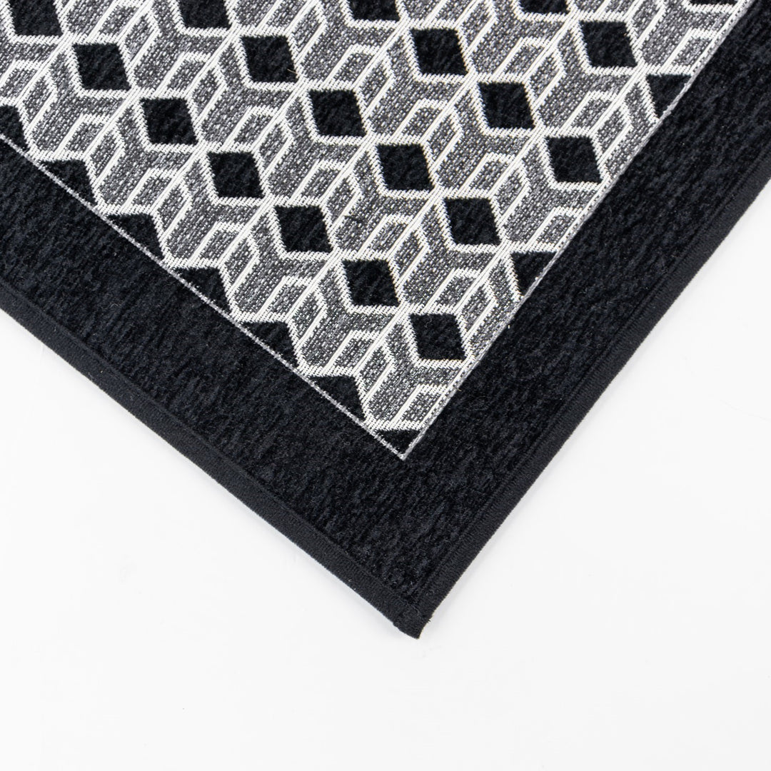 Allure Machine Washable Runner, 50x150cm - Black