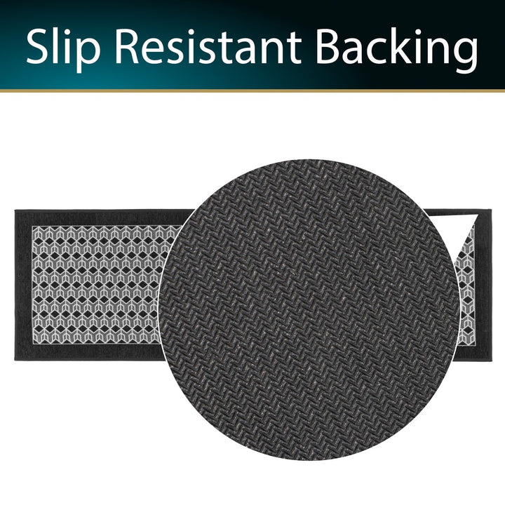 Allure Machine Washable Runner, 50x150cm - Black