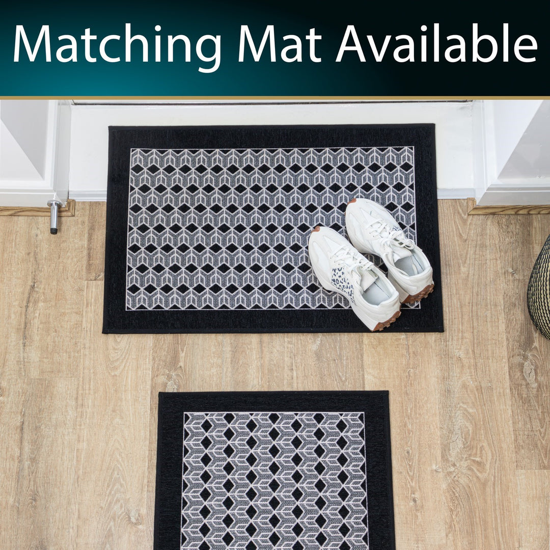 Allure Machine Washable Runner, 50x150cm - Black
