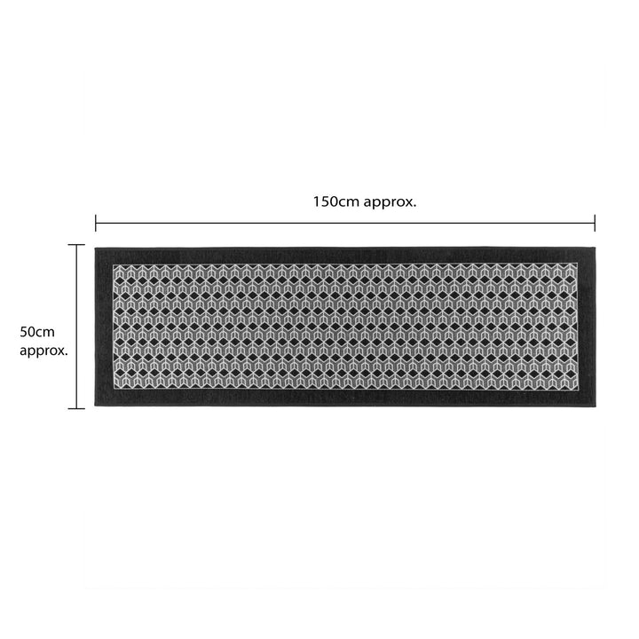 Allure Machine Washable Runner, 50x150cm - Black